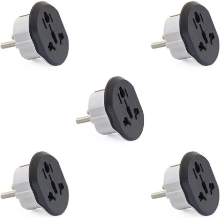 Five electrical outlets with multiple types of inlets and dual outlets