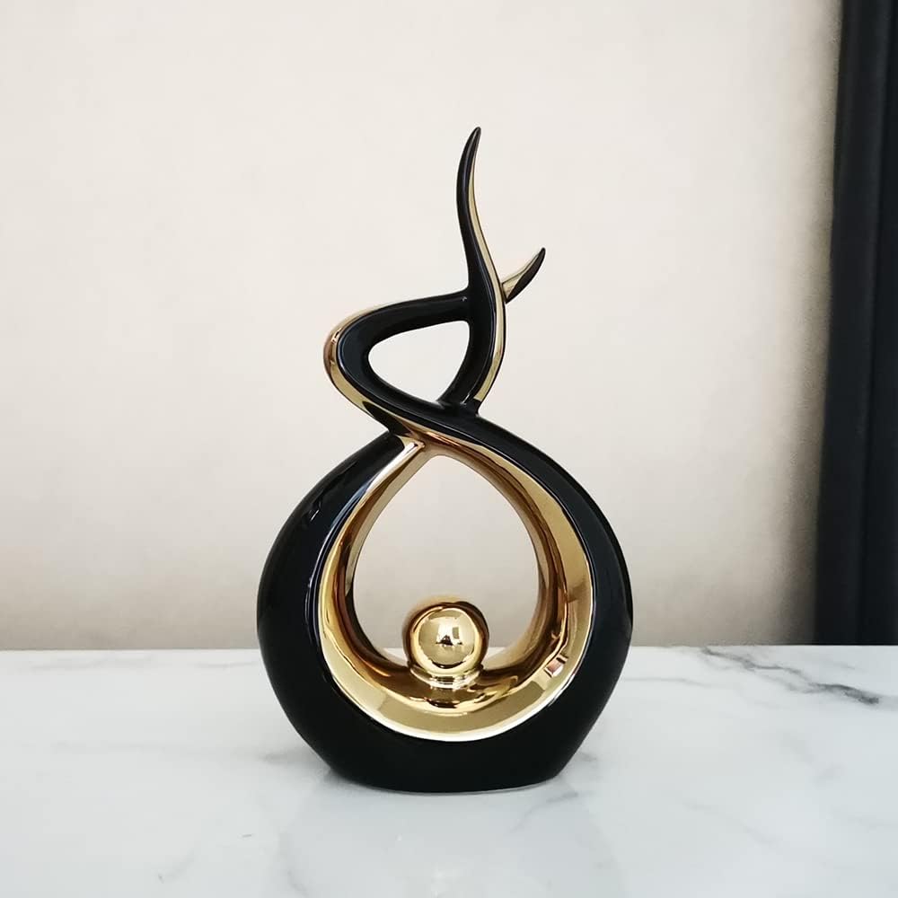 Home Decor Modern Abstract Art Ceramic Statue, Room Decor, Table Decorations for Living Room Dining Room Office Centerpiece, 10.6″ High