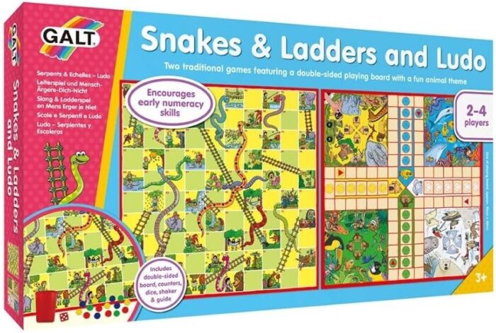 Galt Toys, Snakes & Ladders and Ludo, Classic Family Board Game, Ages 3 Years Plus, 2-4 Players