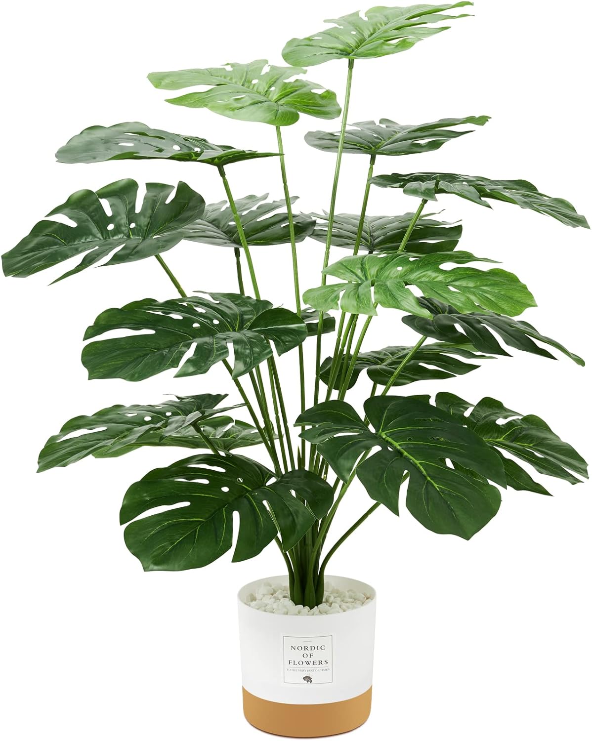 Guheake 26″ Fake Plants Large, Tropical Palm Tree Artificial Monstera Faux Plant Tree with Pot for Home Office Living Room Decor Indoor