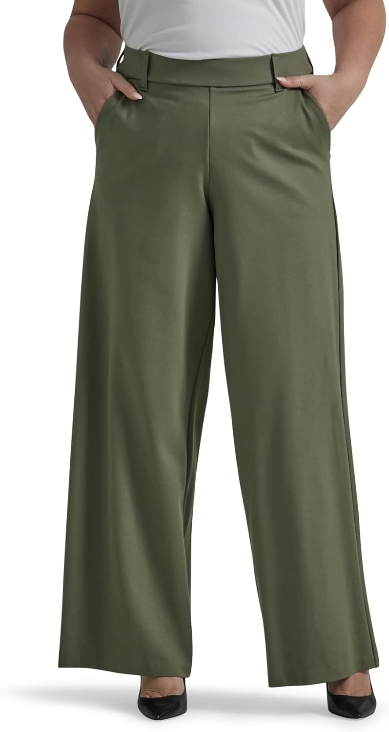 Lee Women’s Plus Size Ultra Lux Comfort Any Wear Wide Leg Pant