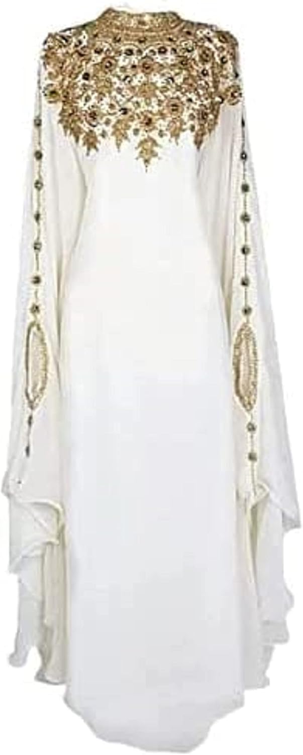 Abaya Kaftans for Women White Gown Maxi Sale New Dubai Kaftan Beautiful Moroccan Kaftan Farasha Dress Long Muslim Dress