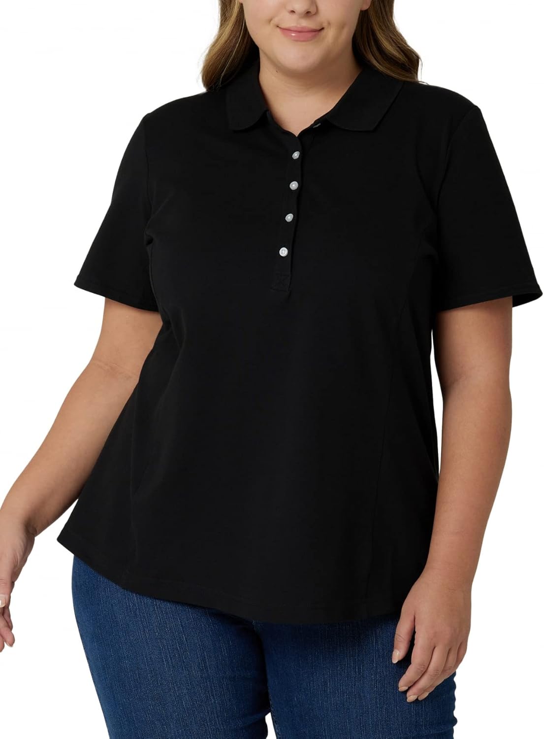 Riders by Lee Indigo womens Plus Size Short Sleeve Polo Shirt