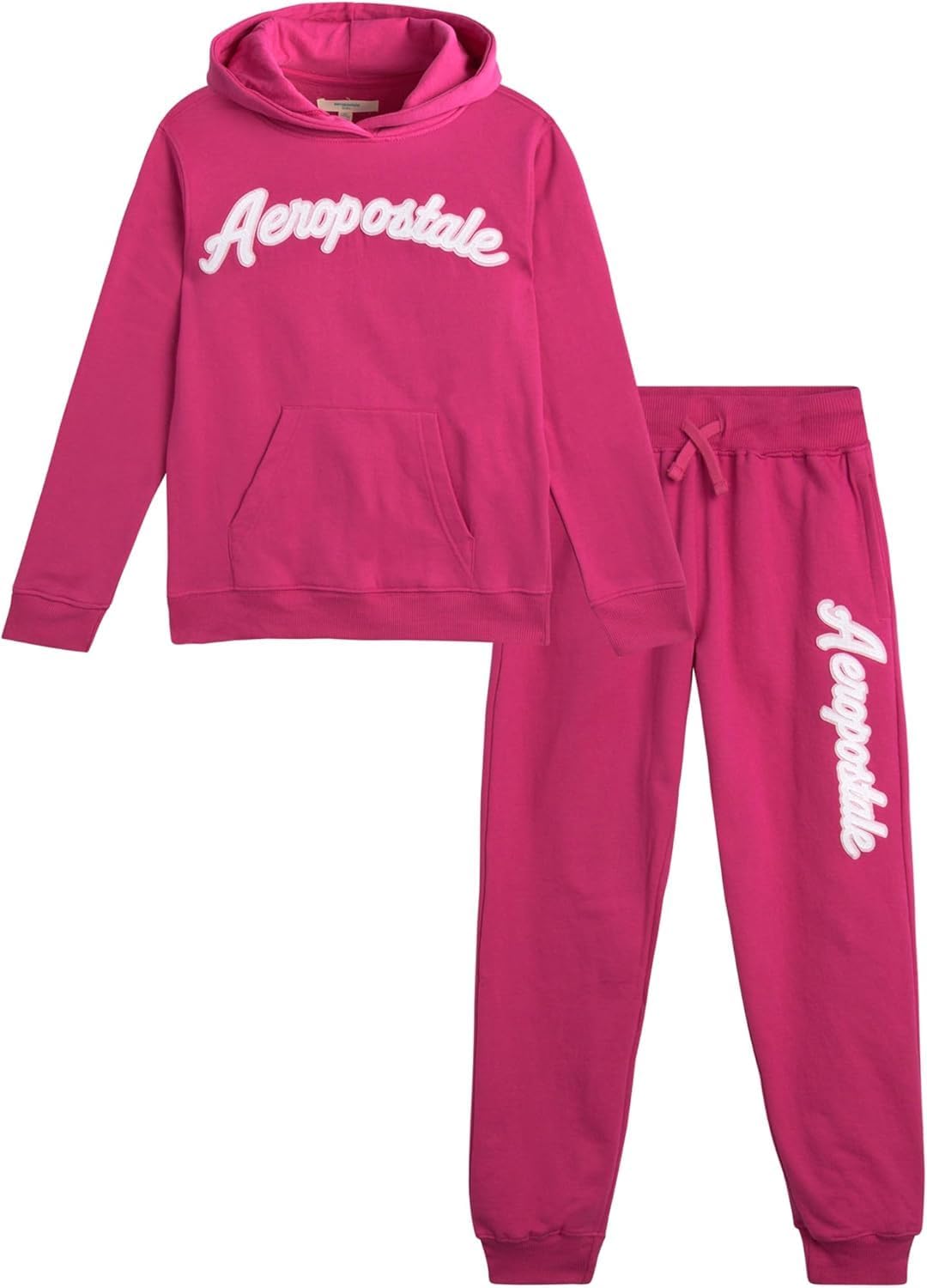 AEROPOSTALE Girls’ Sweatsuit Set – 2 Piece Fleece Pullover Hoodie Sweatshirt, Jogger Sweatpants – Track Suit for Girls (7-16)