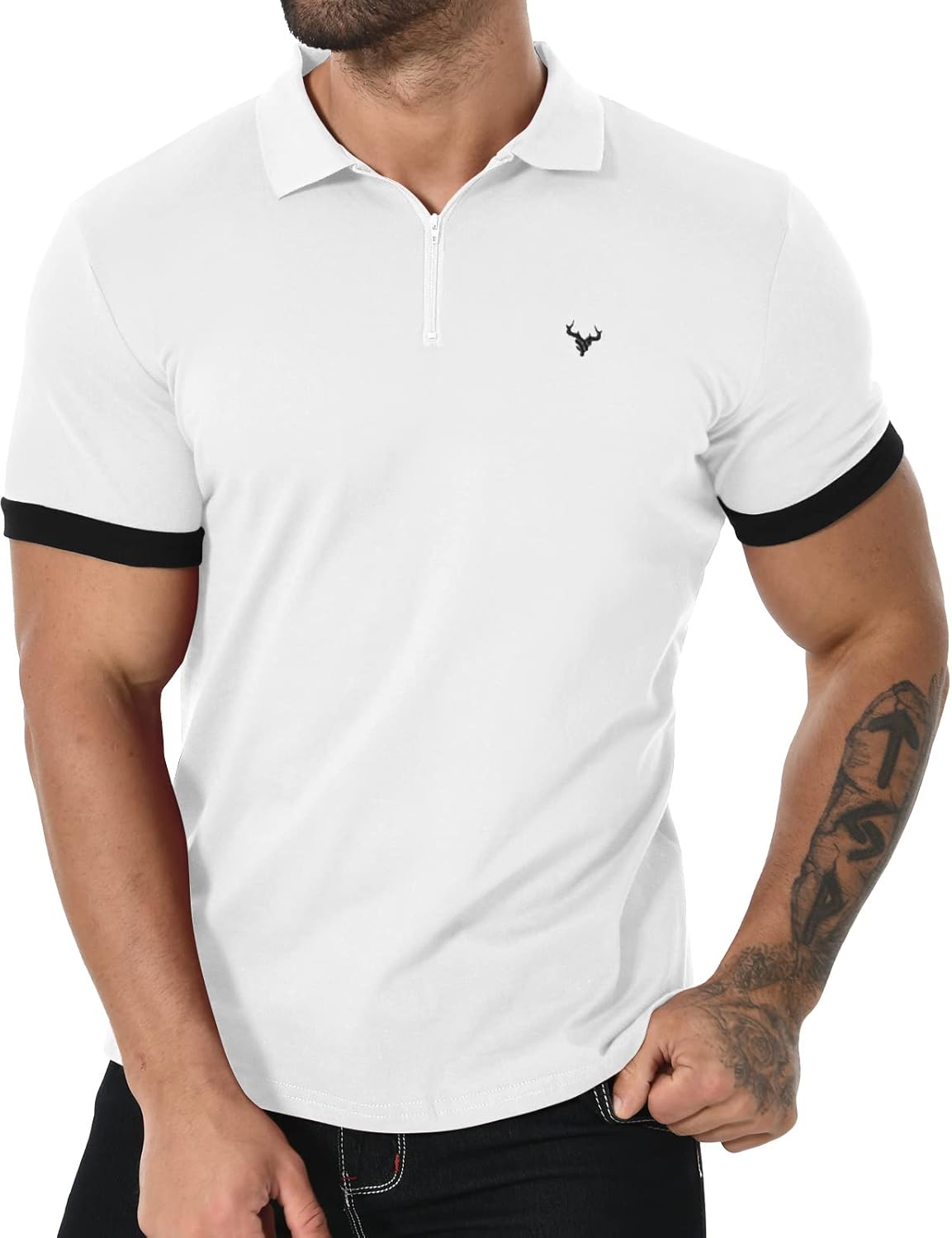 KUYIGO Men’s Short Sleeve Polo Shirts Casual Slim Fit Business Fashion Tops Golf Tennis T-Shirt Spring Summer