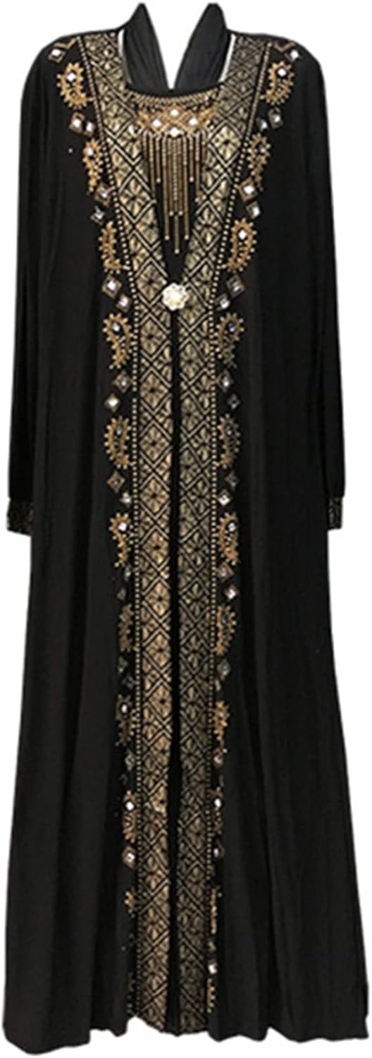 Resnan Muslim Maxi Dress Women Moroccan Kaftan Vintage Women’s Long Dubai Kaftan Abayas, Arabian Evening Party Gown Wedding