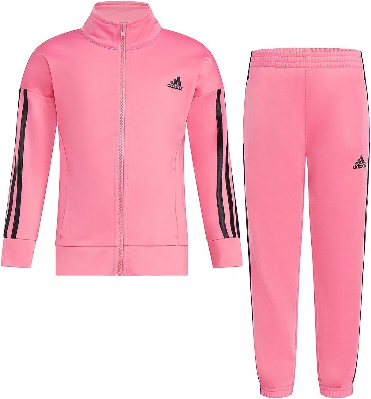 adidas Girls Zip Front Classic Tricot Jacket and Joggers SetTricot Track Set