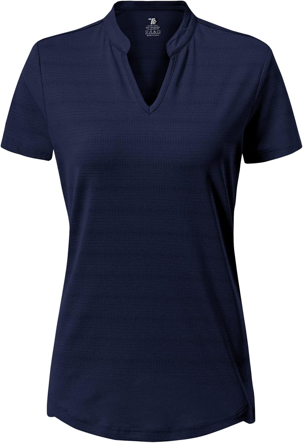 BGOWATU Women’s Golf Polo Shirts Short Sleeve V-Neck Collarless Tennis T-Shirt Quick Dry Lightweight Tops