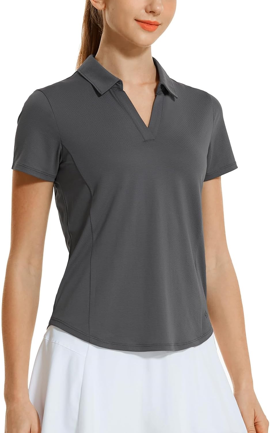 HODOSPORTS Women’s Golf Polo Shirts Short Sleeve Tennis Shirt Collared V Neck Quick Dry UPF 50+ Slim Fit Top