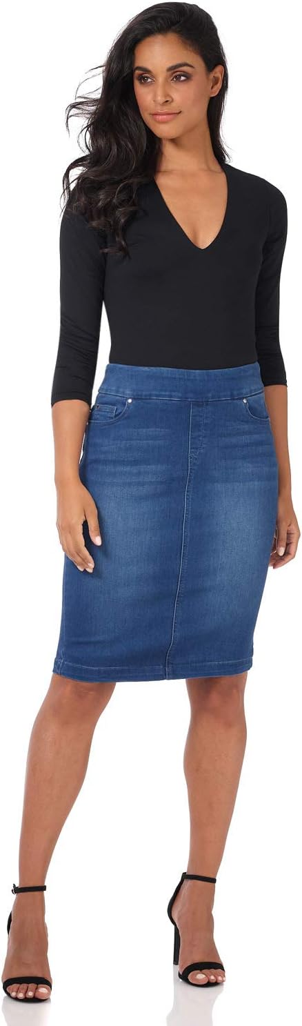 Rekucci Jeans Women’s Ease into Comfort Pull-On Stretch Denim Skirt