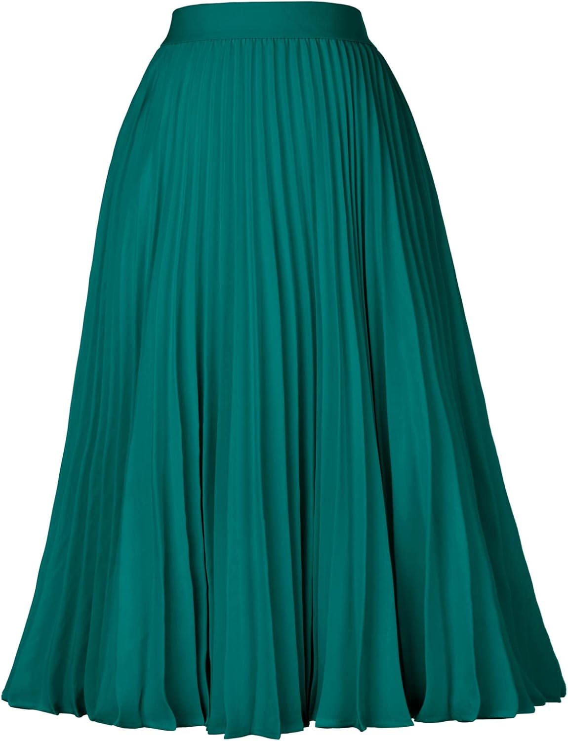 GRACE KARIN Women High Elastic Waist Pleated Chiffon Skirt Midi Swing A-line Skirts