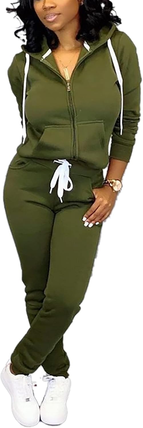 Fooullaide Sweatsuits for Women Set 2 Piece Outfit Long Sleeve Hoodies Jogging Suits Sweatpants Lounge Tracksuit with Pocket