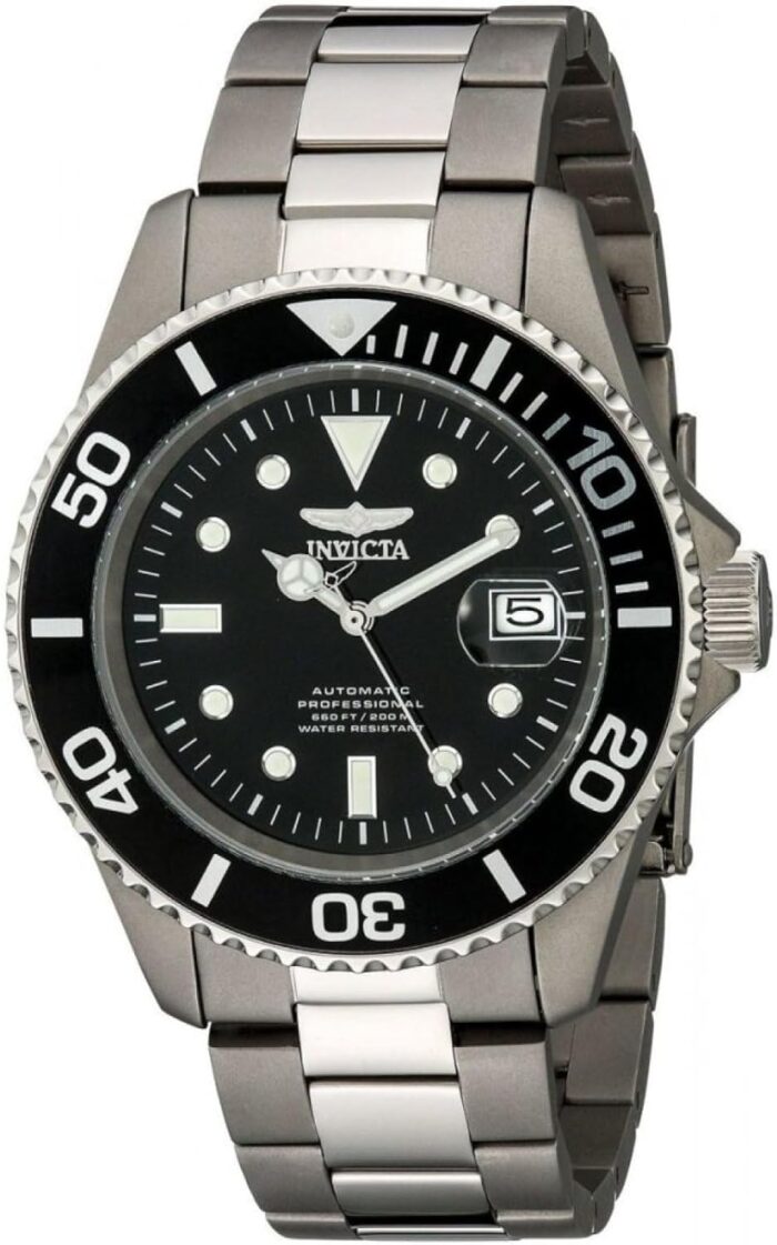 Invicta Men’s 0420 Pro Diver Automatic Black Dial Titanium Watch