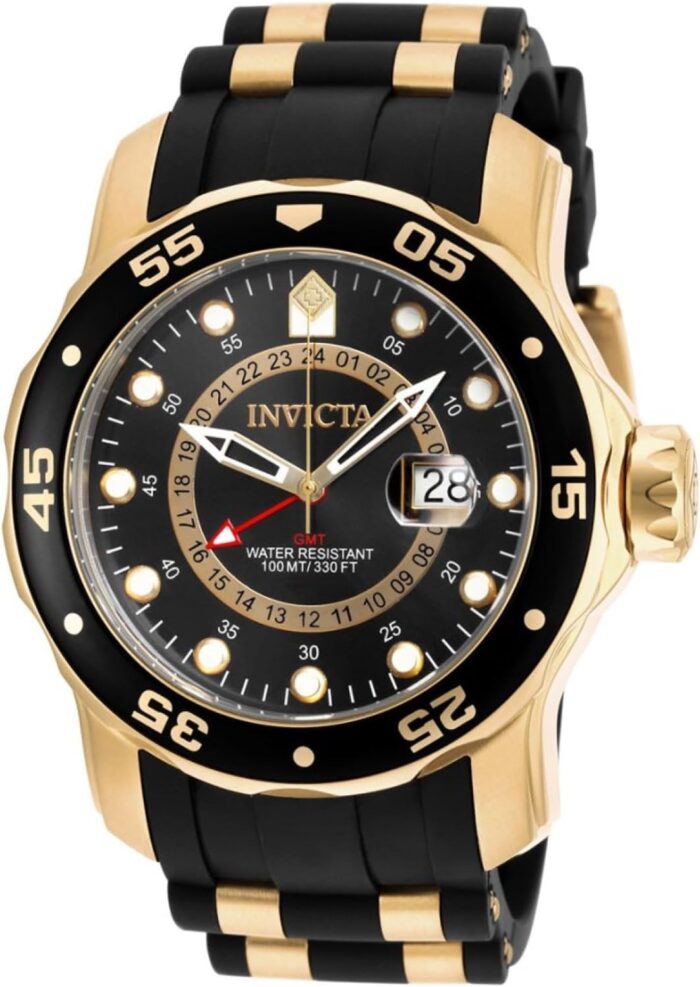 Invicta Men’s 6991 Pro Diver Collection GMT Black Dial Black Polyurethane Watch