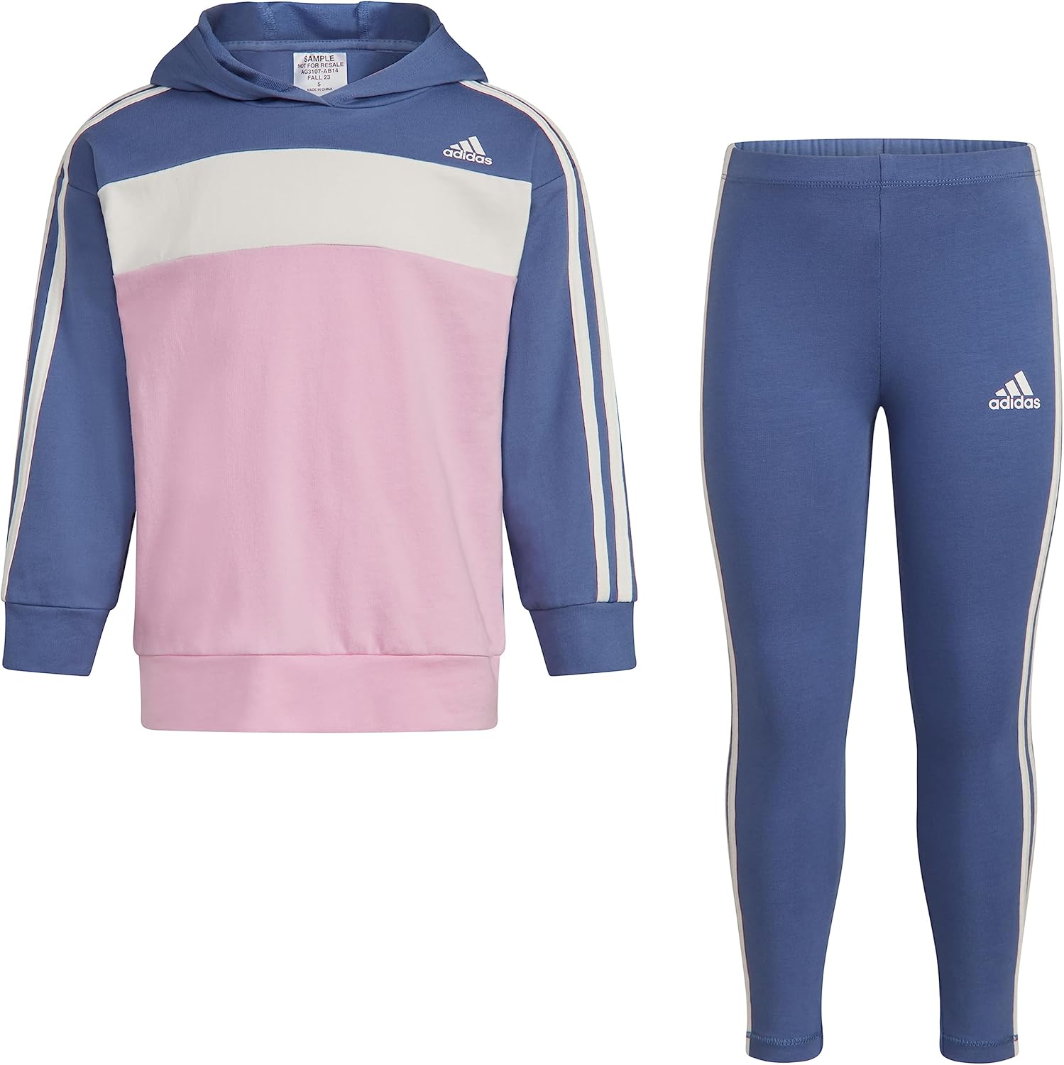 adidas Girls 2-piece Color Block French Terry Pullover & Legging Set