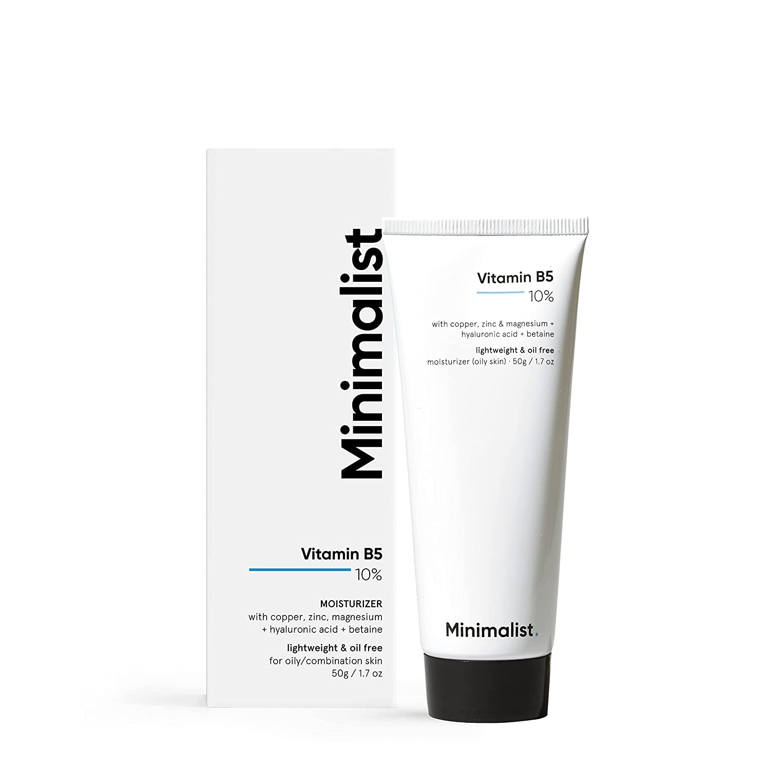 Minimalist 10% Vitamin B5 Face Moisturizer for Oily & Acne Prone Skin | Oil Free Fast Absorbing Lightweight Gel | For Women & Men | 1.7 Oz / 50 gm