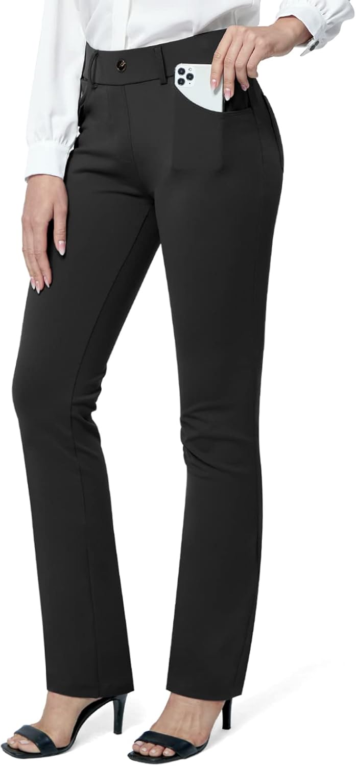 M MOTEEPI Yoga Dress Pants for Women 31”/29”/33” High Waisted Pull on Work Pants Business Slacks