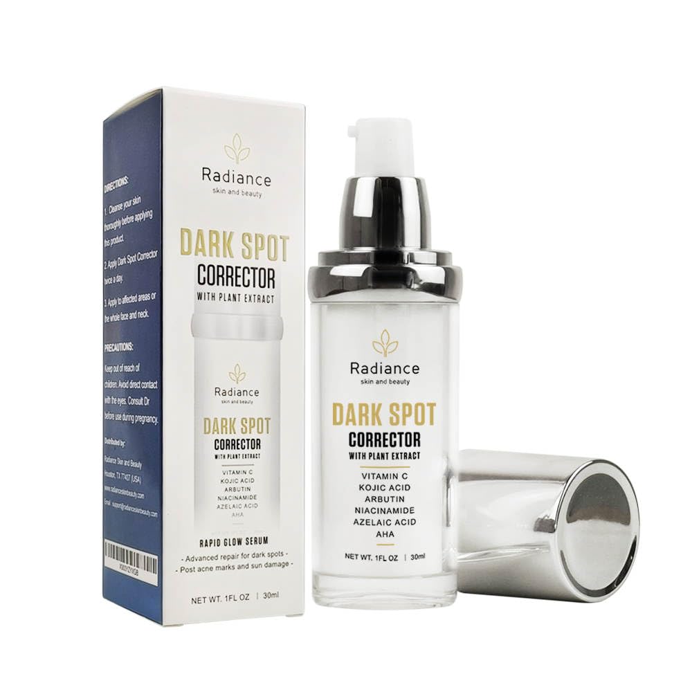 RADIANCE – Advanced Dark Spot Corrector For Face | Dark Spot remover for face and body for Men and Women Arbutin Kojic Acid, Vitamin C, AHA Face Serum, Melasma, Sun Damage underarms and Intimate Area