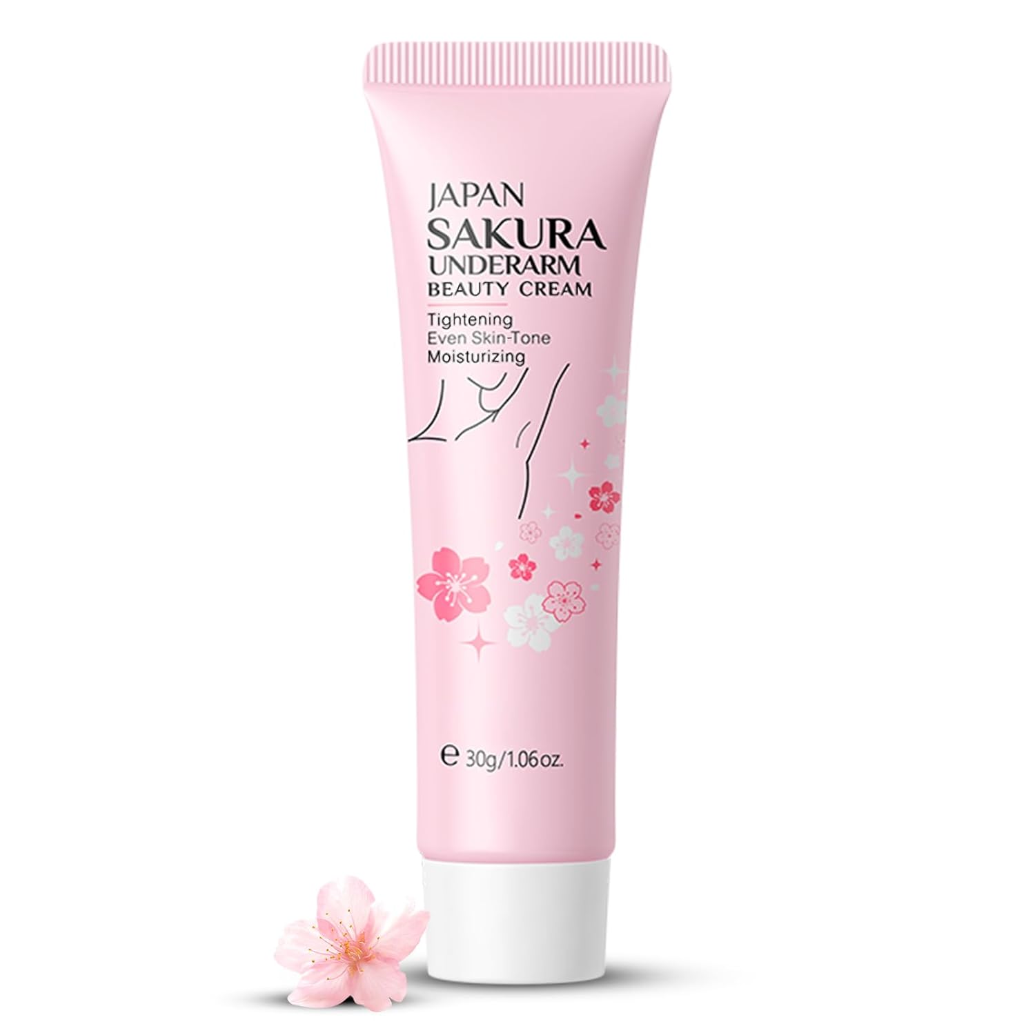 Sakura-Brightening Booster Cream, Sakura-Underarm Brightening Cream, Japanese Body Care Cream with Cherry Blossom Extract & Niacinamide, Armpit Cream Nourishing and Hydrated Skin 30g, 1.06 Oz