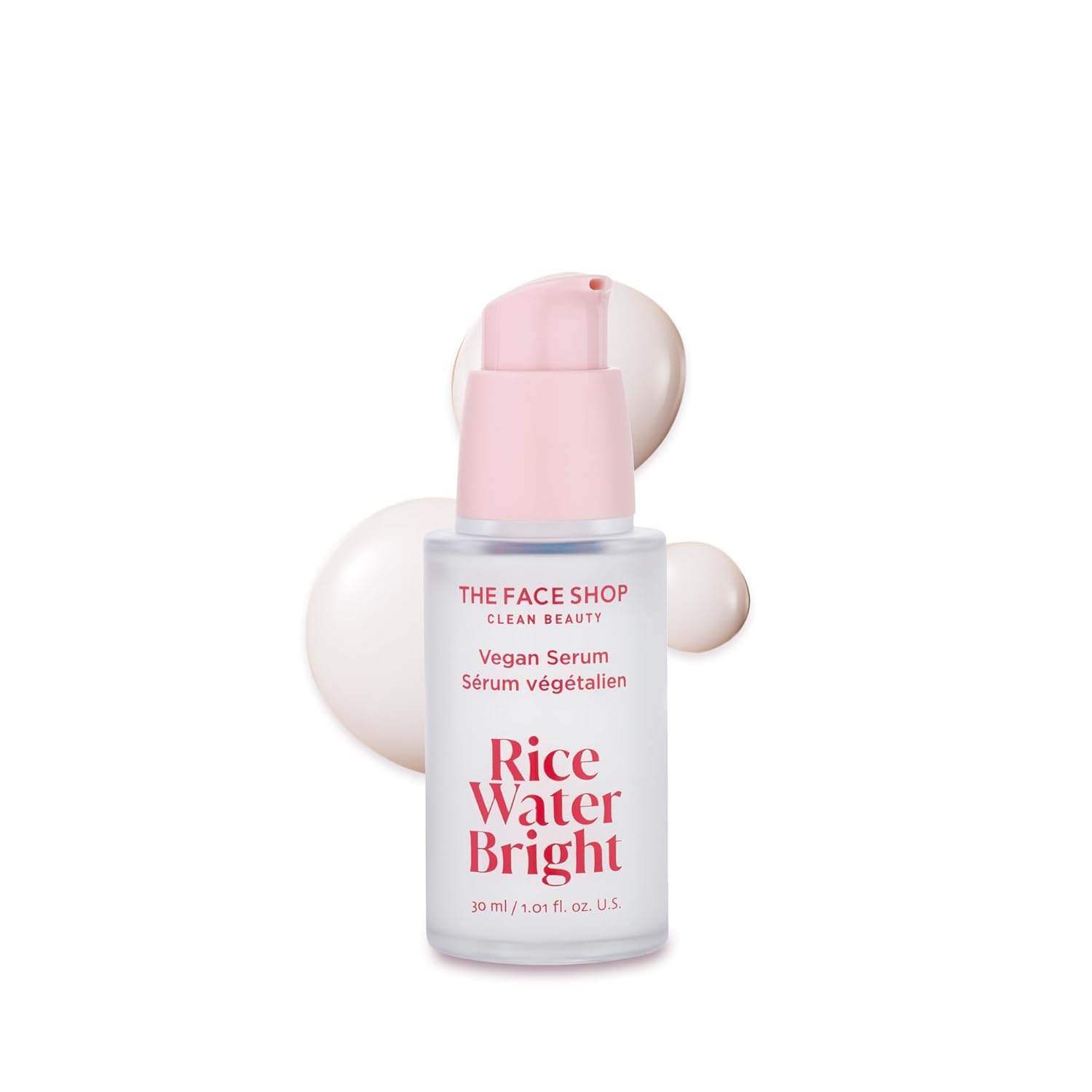 The Face Shop Rice Water Bright Vegan Serum – Targets Uneven Skin Tone & Dryness, Brightening, Nourishing, Hydrating Face Serum – Rice Water, Hyaluronic Acid, Niacinamide Serum – Korean Skin Care