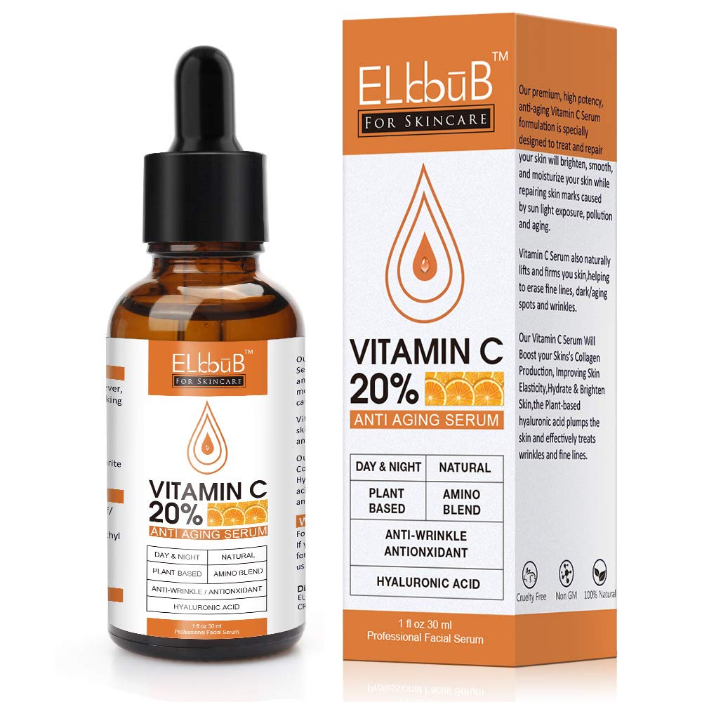 Premium 20% Vitamin C Serum For Face with Hyaluronic Acid, Retinol & Amino Acids – Boost Skin Collagen,Hydrate & Plump Skin, Anti Aging & Wrinkle Facial Serum