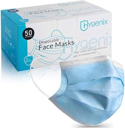 Hygenix 3ply Disposable Face Masks PFE 99% Filter Quality Tested by a US lab (Pack of 50 Pcs)