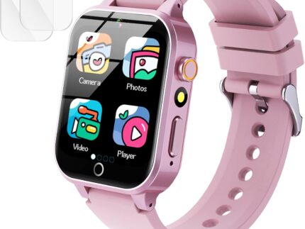 Kids Games Watch, with 26 Puzzle Games, Touch Screen, HD Camera, Alarm Clock, Toys for Ages 4-12 Years Old.Birthday Gift for Boys Girls (Pink)