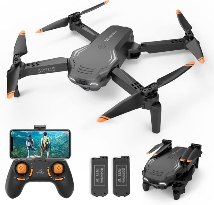 S90 Drone with Camera for Adults, 1080P HD Mini FPV Drones for Kids Beginners, Foldable RC Quadcopter Toys Gifts with Altitude Hold, Voice/Gesture Control, 3 Speeds, 2 Batteries