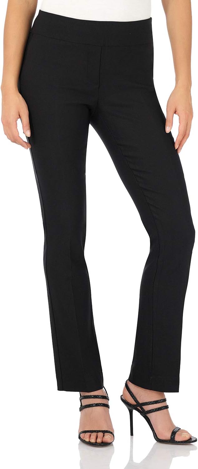 Rekucci Women’s Ease Into Comfort Straight Leg Pant with Tummy Control