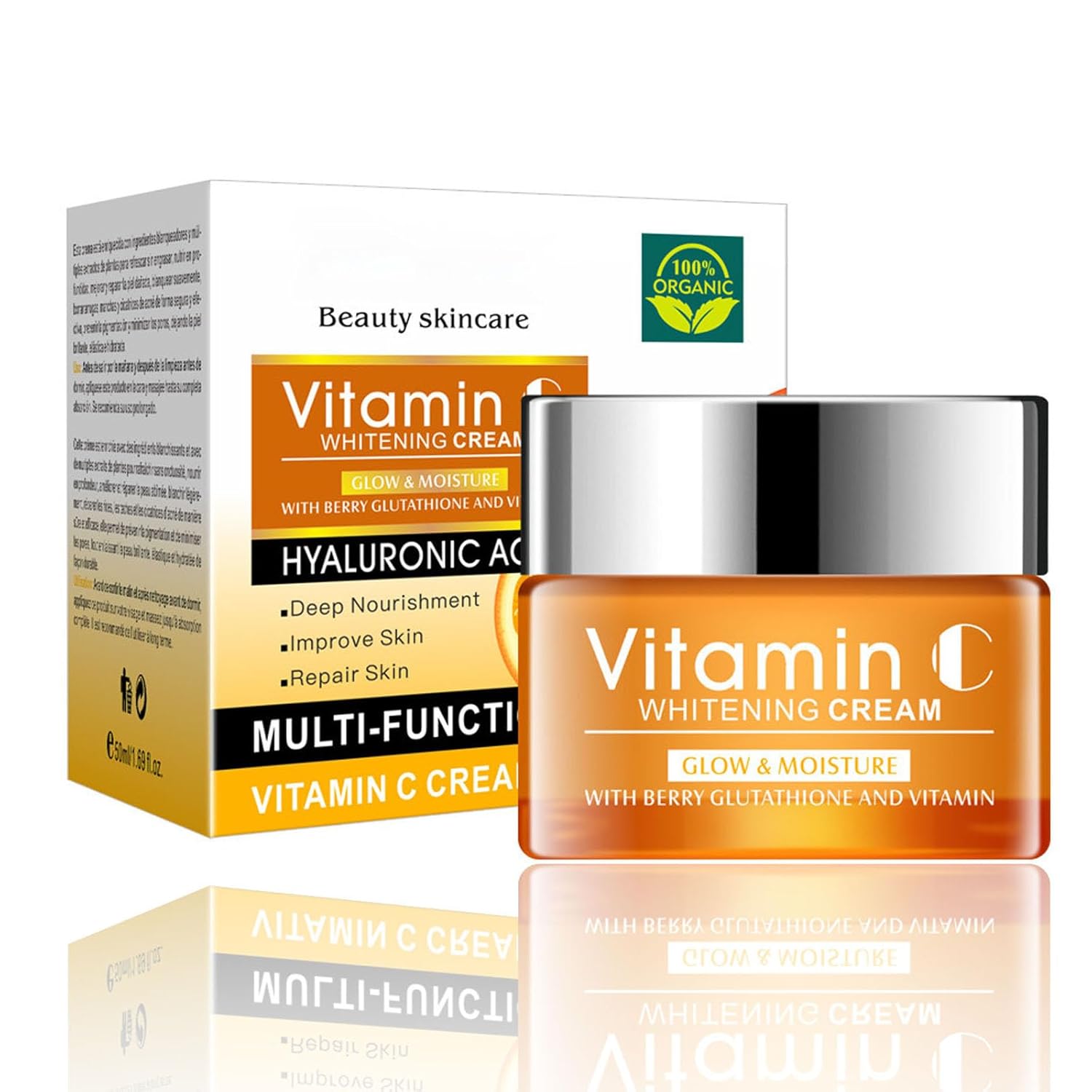 Vitamin C Cream, Vitamin C Face Cream With Vitamin C Face Moisturizer For Women Anti Aging & Wrinkle, Hyaluronic Acid Face Cream For Reduces Fine Lines, Tightening Skin