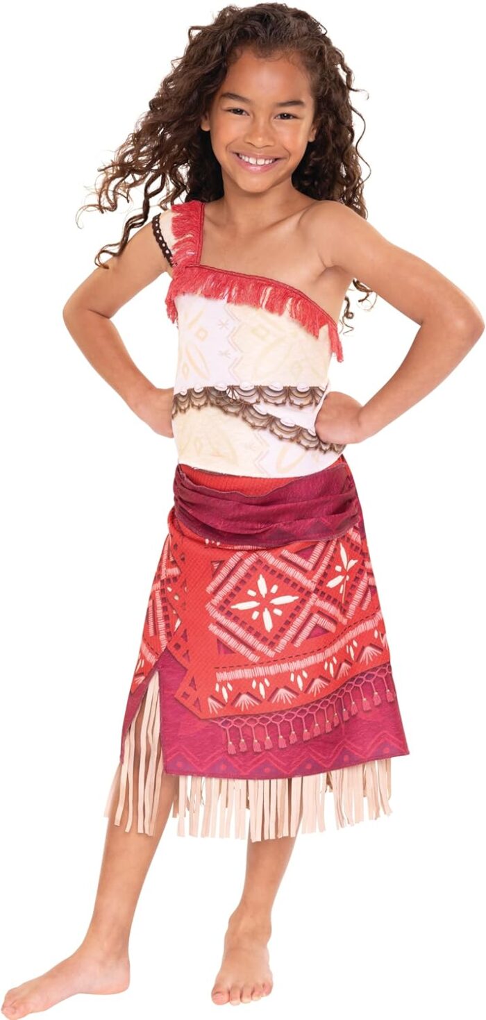 Disney Moana 2 Moana Dress Costume for Girls Adventure Outfit Fashion for Pretend Play Dress Up, Officially Licensed, Great Birthday & Holiday Gift for Girls