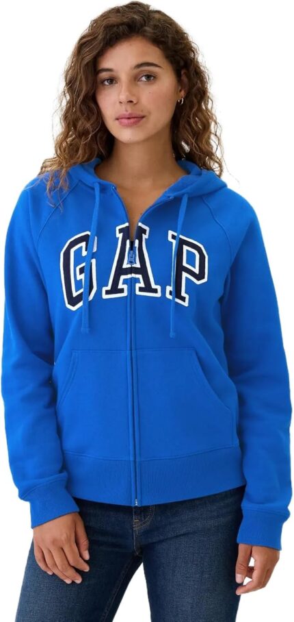 GAP Women’s Logo Hoodie Hooded Full Zip Sweatshirt