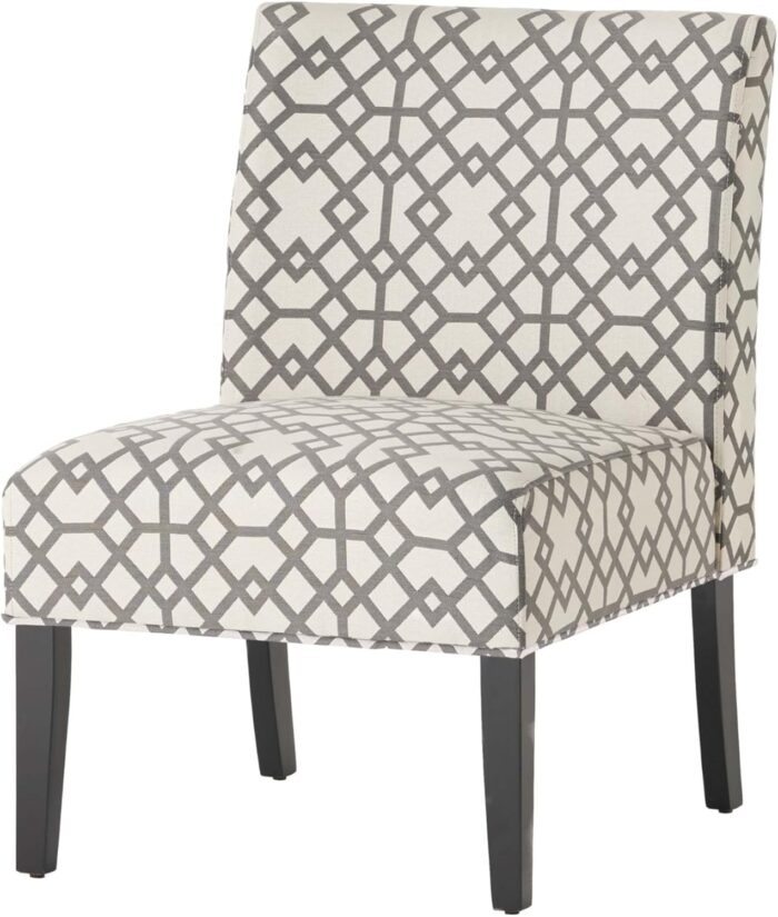 Christopher Knight Home Kassi Fabric Accent Chair, Grey Geometric Patterned