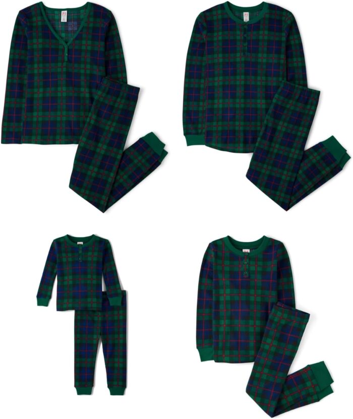 The Children’s Place Baby Family Matching, Plaid Thermal Pajamas Sets