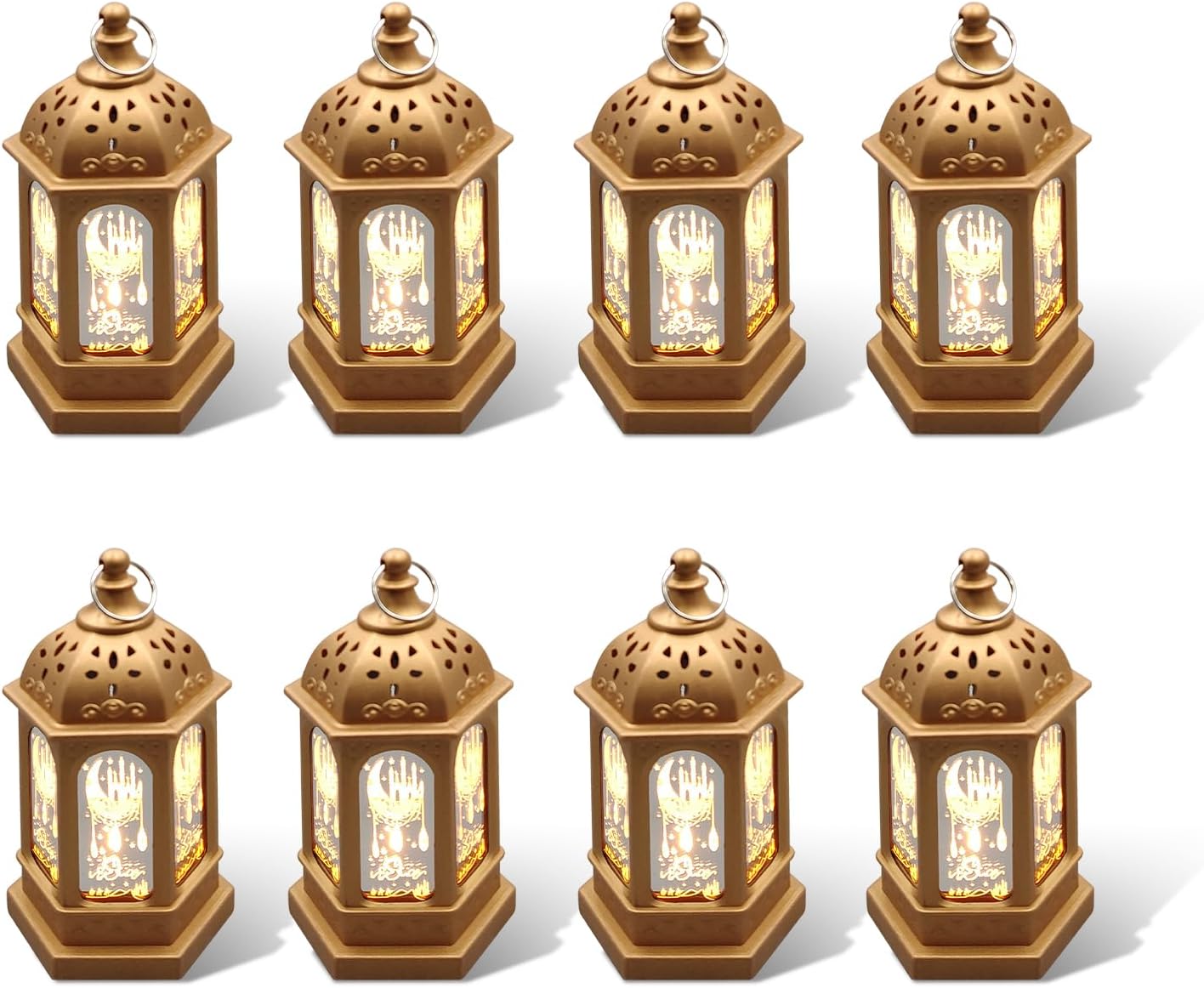 SHYMERY Ramadan Lantern Lights, 8 Pack Ramadan Decorations for Home 2024,Ramadan Gifts for Kids – Ramadan Decorations for Home,Table, Wall,Eid Decor