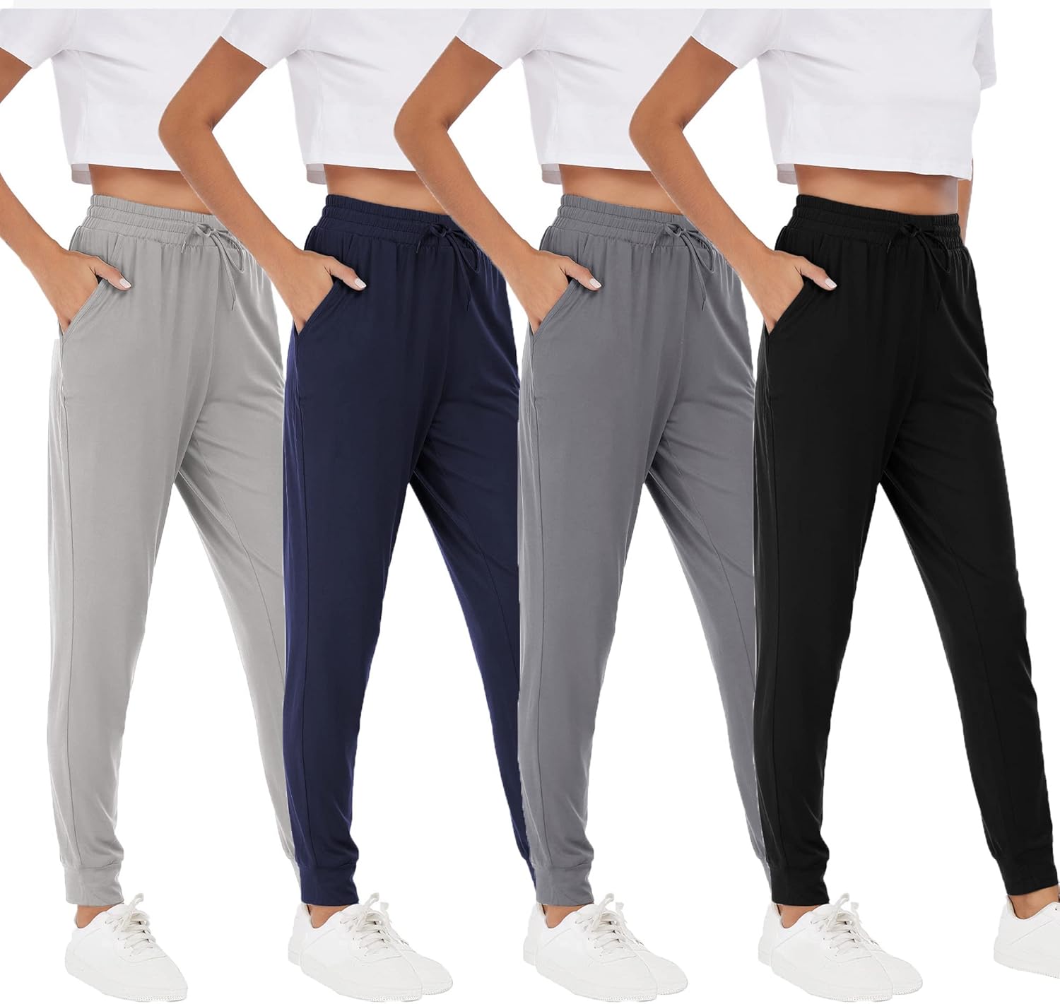 MCPORO Womens Joggers with Pockets & Drawstring-Sweatpants for Women Workout Running Yoga Lounge Pants