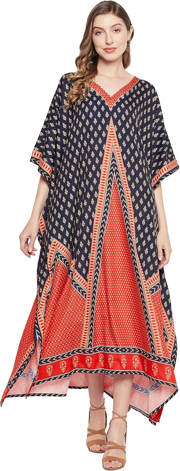 Goood Times Kaftan Dress Plus Size Polyester Long Maxi Beach Cover Ups Caftan Loungewear House Dresses for Women