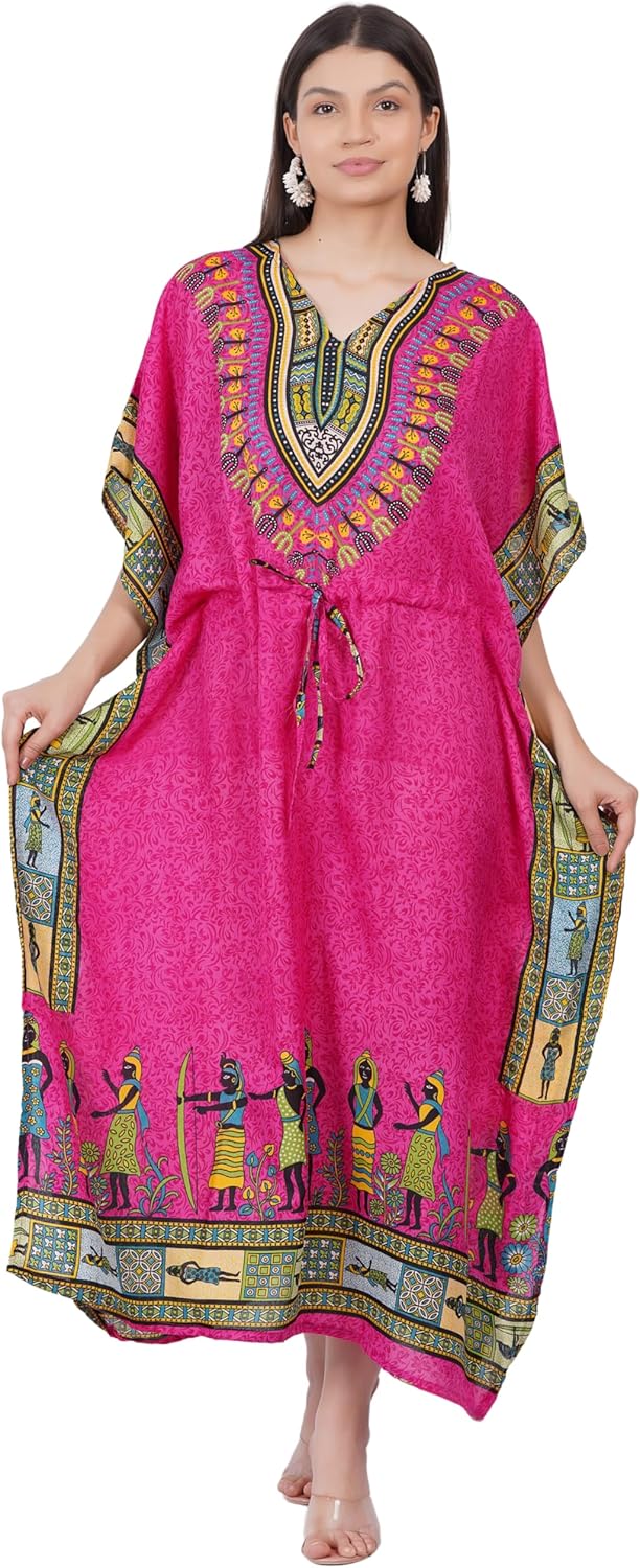 Women African Kaftan Maxi Swimsuit Beach Cover Up Nightwear Loungewear Casual Dress Ladies Free Size