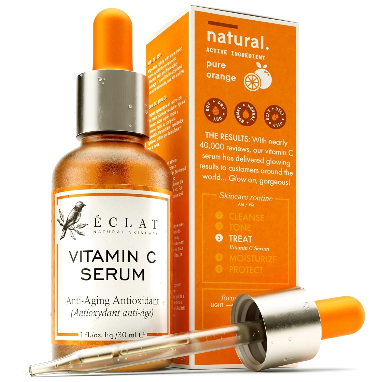 Vitamin C Face Serum – Dark Spot Remover Facial Serum, Vit C Serum with Hyaluronic Acid, Ferulic Acid, & Vit E – Anti Aging and Skin Brightening Serum, Pure Vitamin C Serum Skin Care