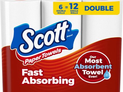 Scott Paper Towels, Choose-A-Sheet, 6 Double Rolls = 12 Regular Rolls (100 Sheets Per Roll)