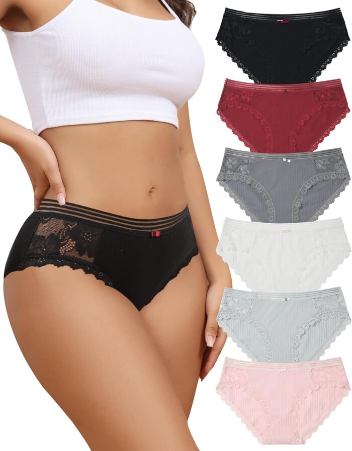 LEVAO Cotton Underwear Women’s Bikini Panties Breathable Hipster Stretch Full Briefs Multipacks S-XL