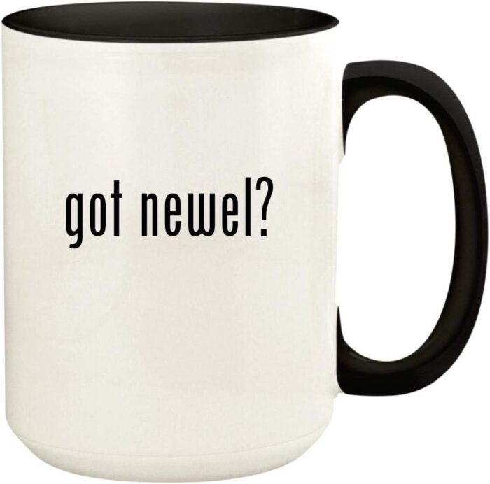 got newel? – 15oz Ceramic Colored Handle and Inside Coffee Mug Cup, Black