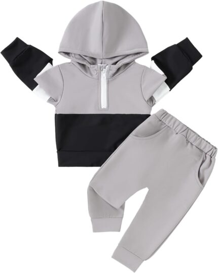 Toddler Baby Boys Clothes Long Sleeve Hooded Tops Sweatshirts Pants Outfit Set Boys Fall Winter Spring Outfits