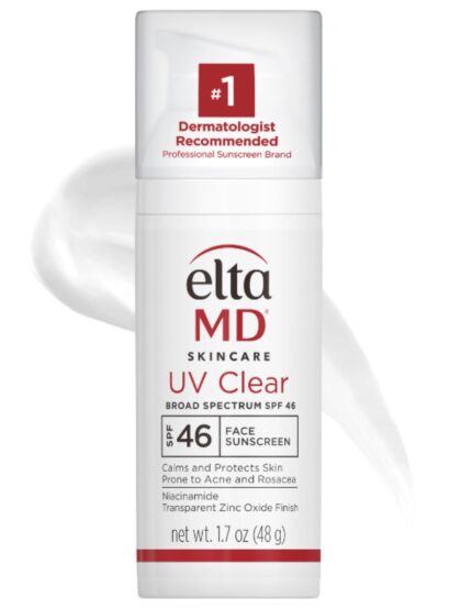 EltaMD UV Clear Face Sunscreen SPF 46, Oil Free Sunscreen with Zinc Oxide, Dermatologist Recommended Sunscreen