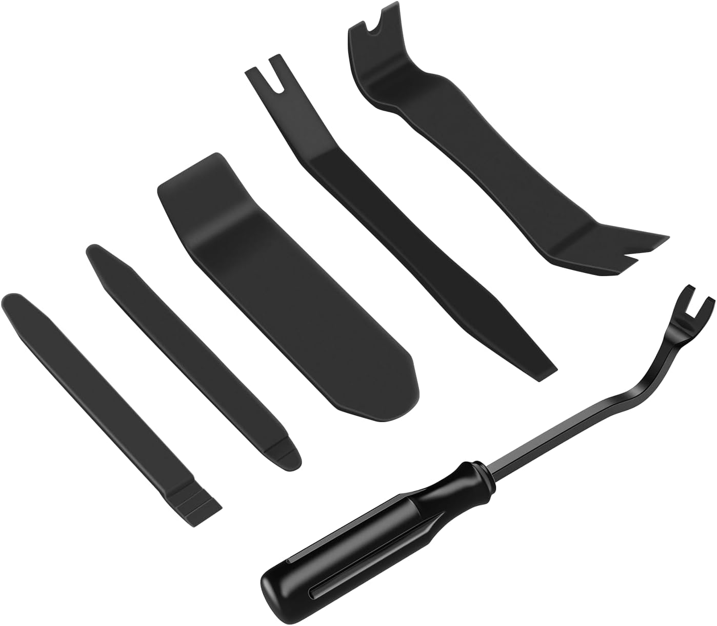 GOOACC 6PCS Auto Trim Removal Tool Kit No-Scratch Tool Kit for Car Audio Dash Panel Window Molding Fastener Remover Tool Kit-Black