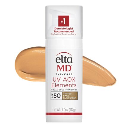 EltaMD UV AOX Elements Tinted Mineral Face Sunscreen, SPF 50, Tinted Sunscreen for Face with Antioxidants, 1.7 oz Pump