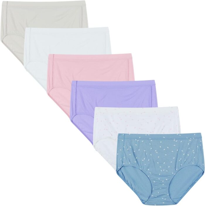 Hanes Women’s Organic Cotton Panties Pack, ComfortSoft Underwear, 6-Pack (Colors May Vary)