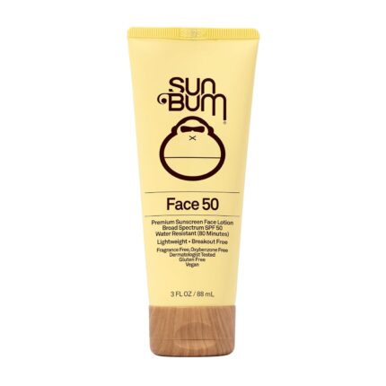 Sun Bum Original SPF 50 Sunscreen Face Lotion | Broad Spectrum Moisturizing Facial Sunblock with Vitamin E | Oil Free | Hawaii 104 Act Compliant (Octinoxate & Oxybenzone Free) | Travel Friendly | 3 oz