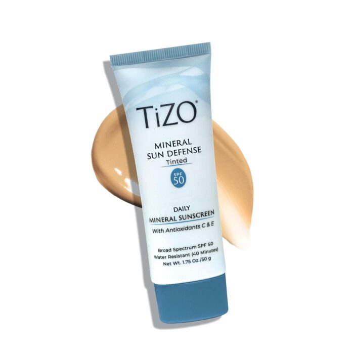 TiZO® Mineral Sun Defense | Tinted | Broad Spectrum SPF 50 | UVA and UVB protection | Gentle protection for daily use | All Skin Types | 1.75 oz/50 g