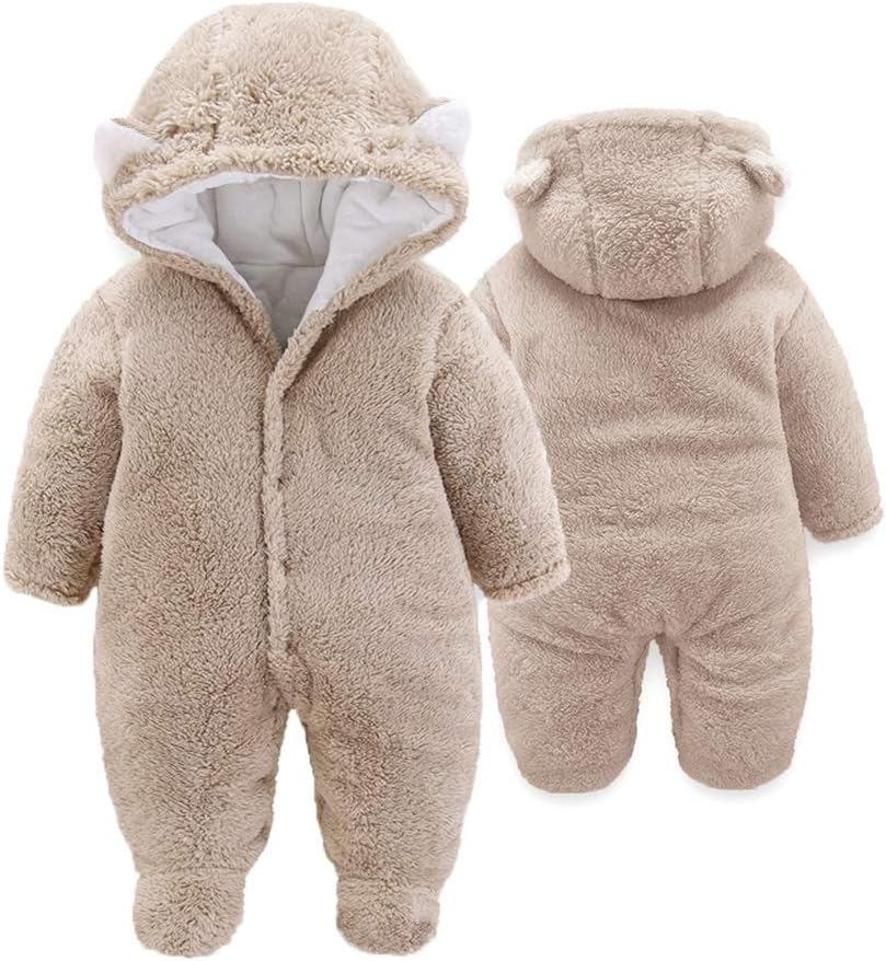 XMWEALTHY Unisex Baby Clothes Winter Coats Cute Newborn Infant Jumpsuit Snowsuit Bodysuits Registry for Baby Essentials Stuff